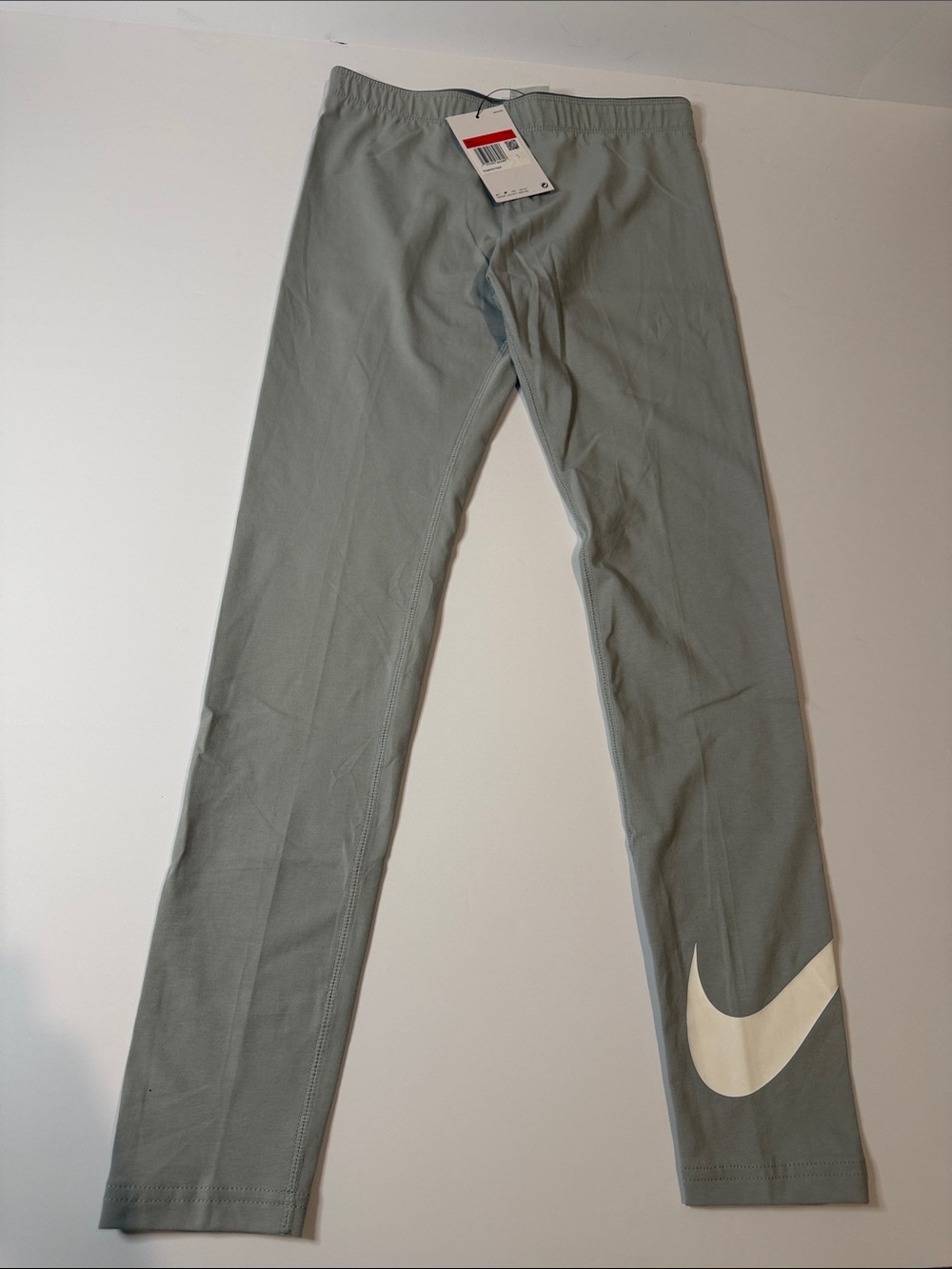 Nike Grey Leggings with White Swoosh Size L